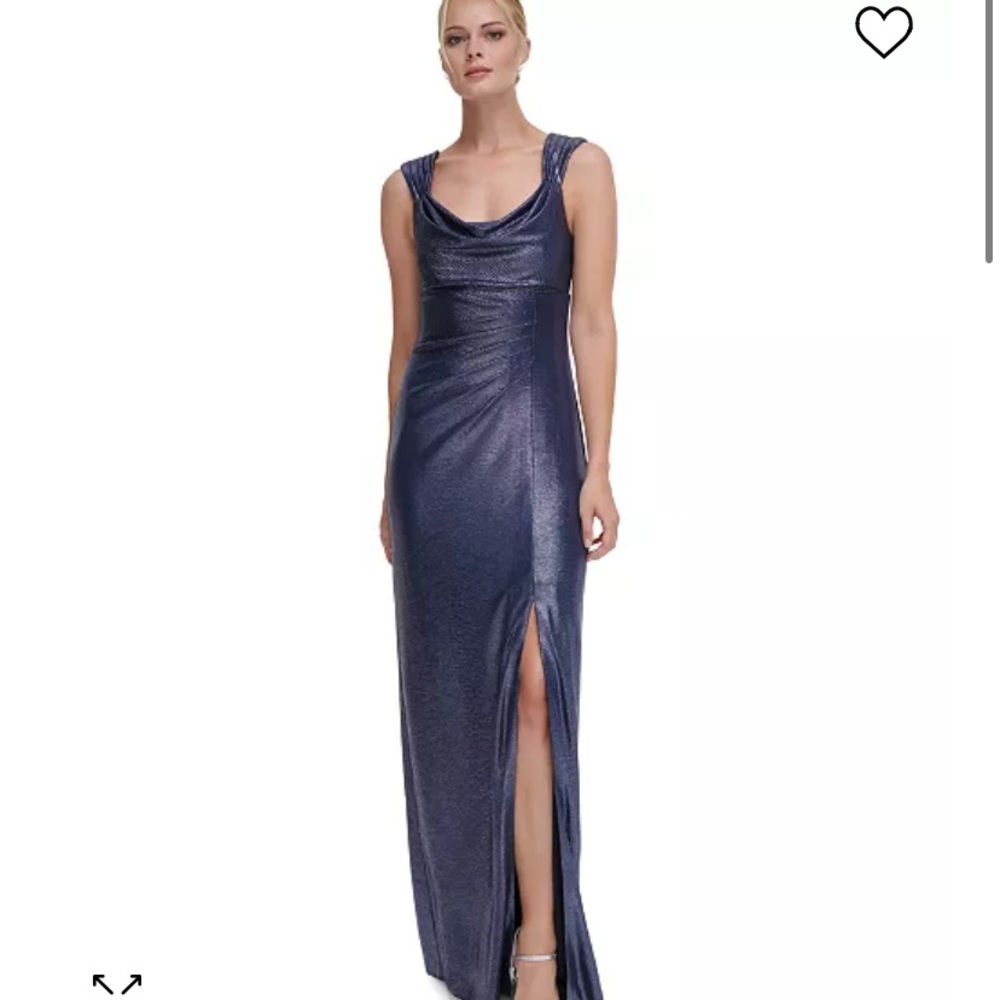 🔥NWT🔥Connected Apparel Blue Cow neck Gown